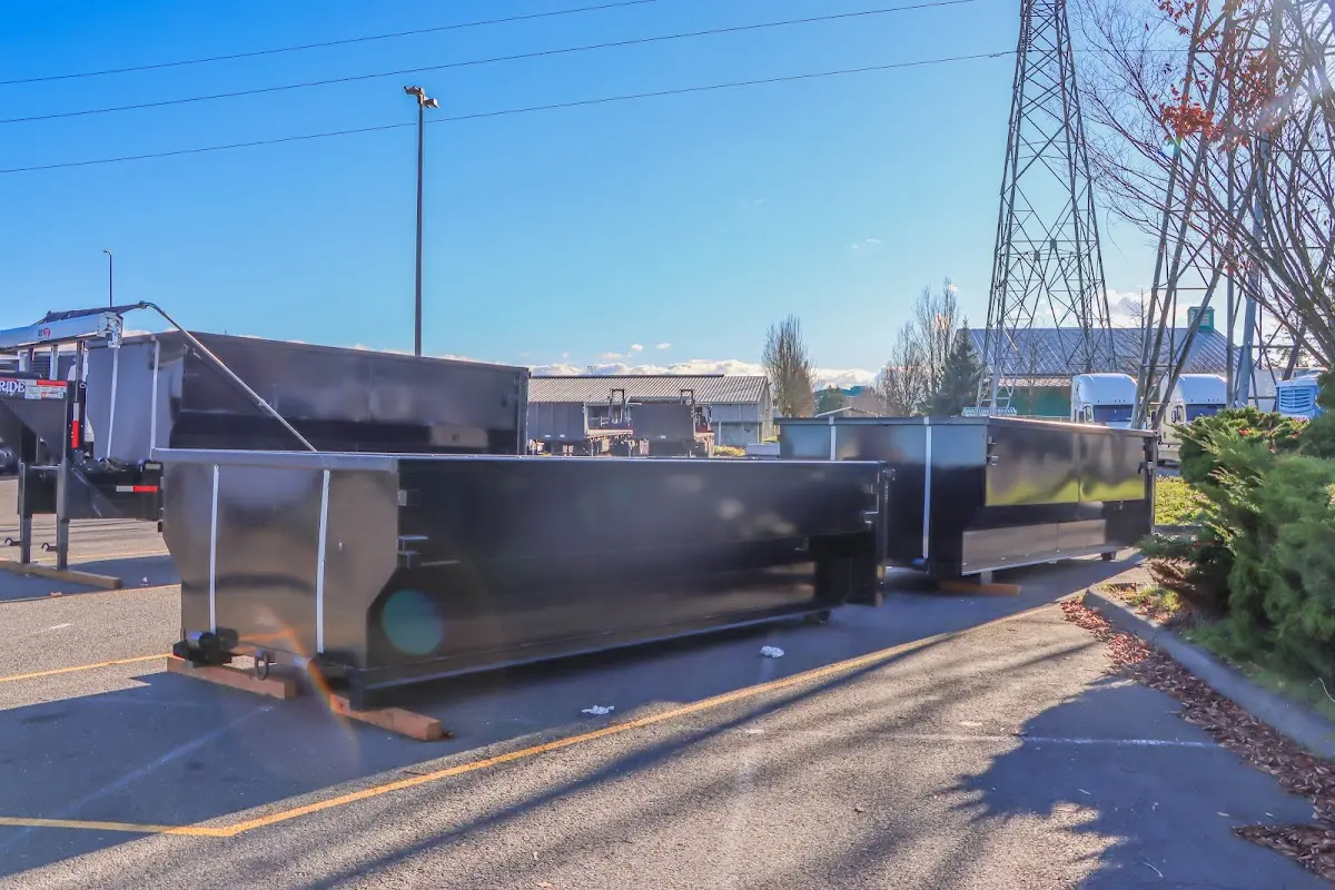 Roll-off dumpster ready for waste disposal at job site for Construction Dumpster Rental in Warrington